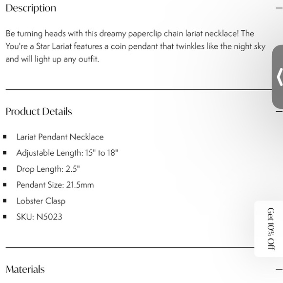 Melinda Maria you’re a star lariat…Lariat Pendant Necklace - Picture 3 of 12